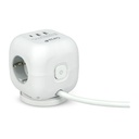 Base múltiple Kubo 3 tomas + USB A + USB C 20W blanco cable 1,4m Garza. Mod. 420062C
