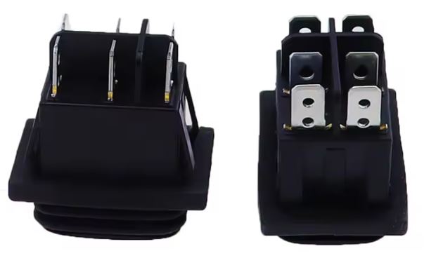 Interruptor pulsador 3 posiciones (ON)-OFF-(ON) estanco 16A 250VAC. Mod. 74622