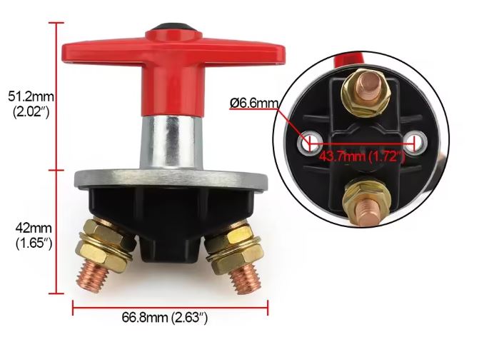 Desconectador de batería coche barco 12V 24V 300A