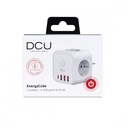 Adaptador regleta Cubo 3 tomas + 4 USB 5V/3.4V. Mod. 37400120