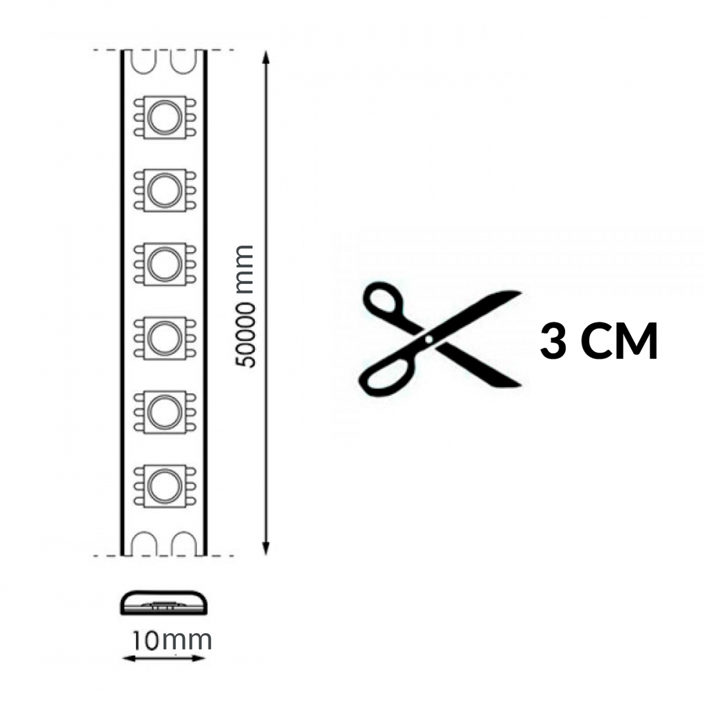 Tira Led 12V Smd Videny Ip20 Rgb 18W/m - 5 Metros. Mod. LM2009