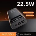 Batería externa powerbank 30000mAh 22.5W PD20W LEOTEC. Mod. LEPOW30W22W