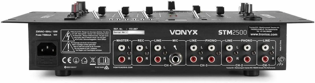 Mesa de mezcla 5 canales USB bluetooth MP3 Vonyx. Mod. STM2500