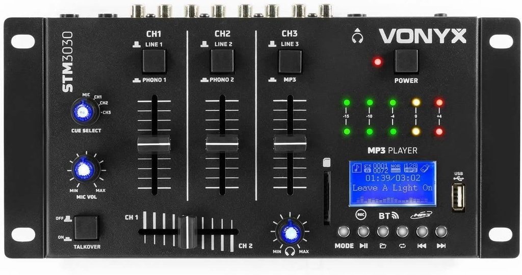 Mesa de mezcla 4 canales USB bluetooth MP3 Vonyx. Mod. STM3030