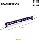 Barra de luz Ultravioleta UV 12 LEDs de 3W BeamZ. Mod. BUV123