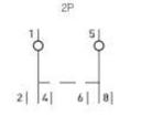 Conmutador maniobra carril din 2 polos 1-0-2 32A Sassin. Mod. K8232