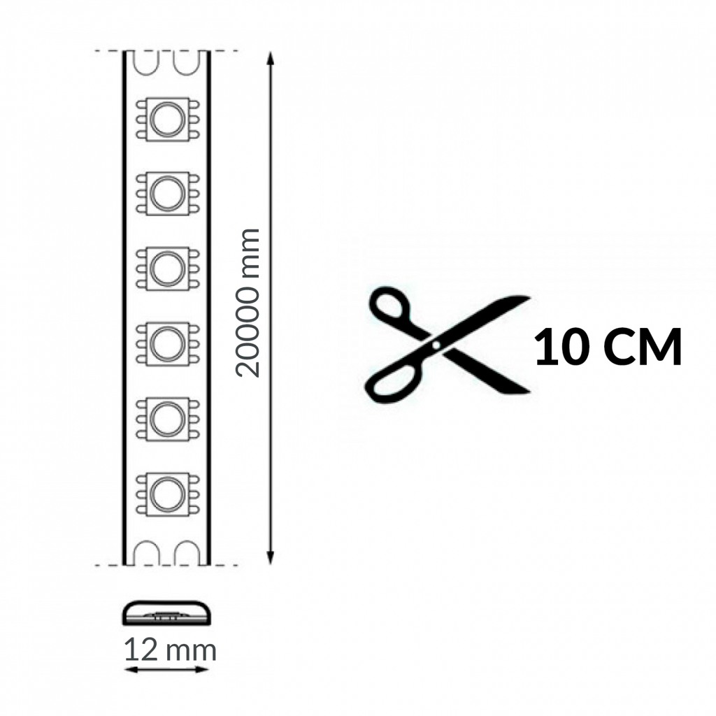 Tira de Led 24V Smd Videny Ip68 14W/m - 20 Metros 4500K. Mod. LM2144