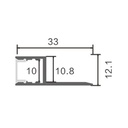 Perfil de Aluminio empotrar azulejo Def - 2 Metros. Mod. LM3857