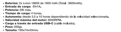 Ventilador de mano turbo con display USB. Mod. 93.045/2