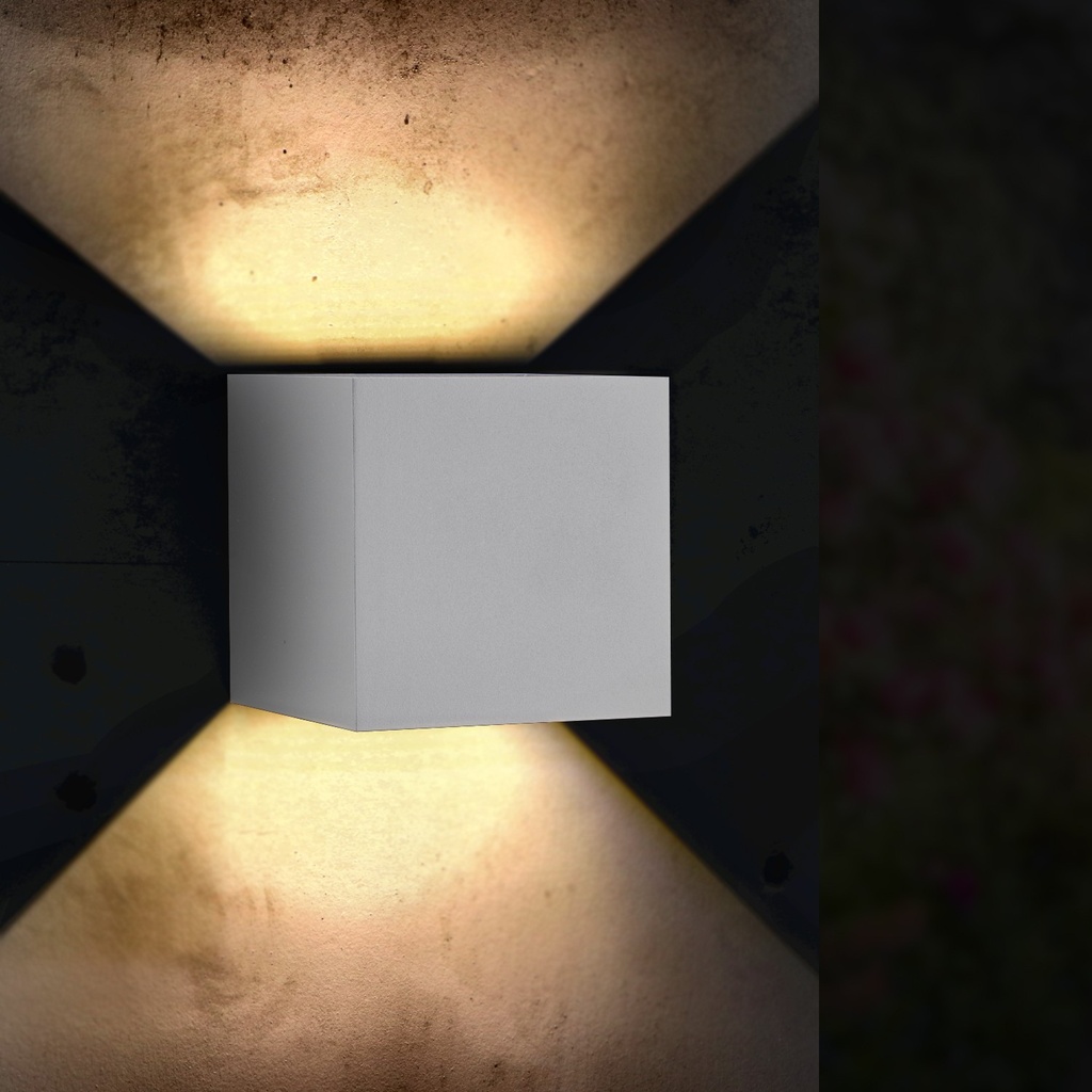 Aplique de Pared Led White Cube 12W Ip54 CCT. Mod. LM6183