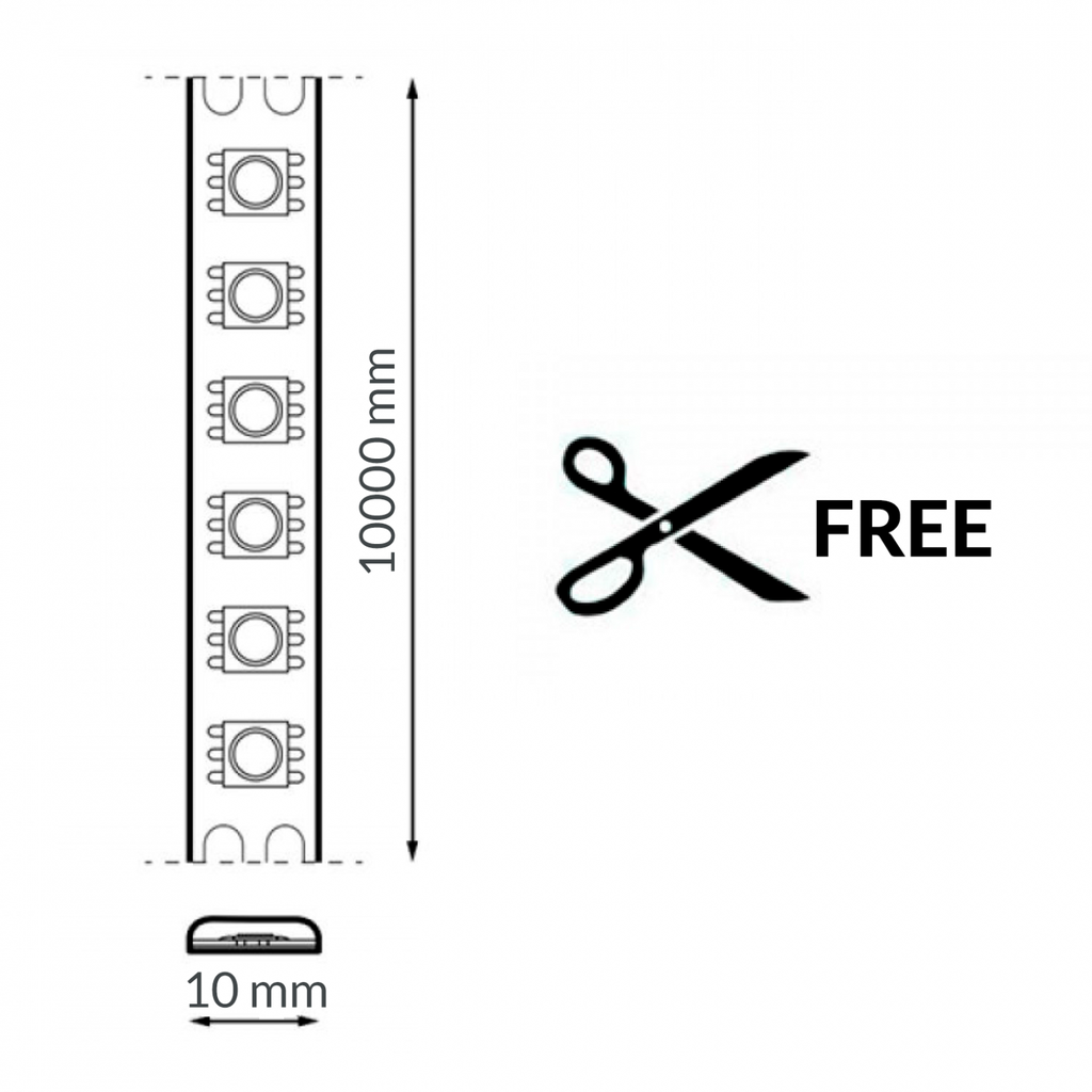 Tira Led 24V Cob Free Cut Ip65 13W/m - 10 Metros 4000K. Mod. LM2786