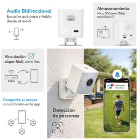 Cámara exterior fija 2.5K Garza Smart. Mod. AURA