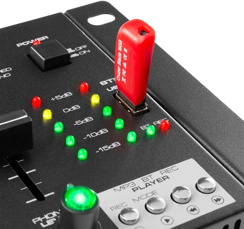 Mesa de mezcla 4 canales USB MP3 bluetooth Vonyx. Mod. STM3025B