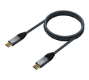 Cable USB C 2.0 Aluminio 5A 100W E-Mark Gris, 1.0M. Mod. A1070671