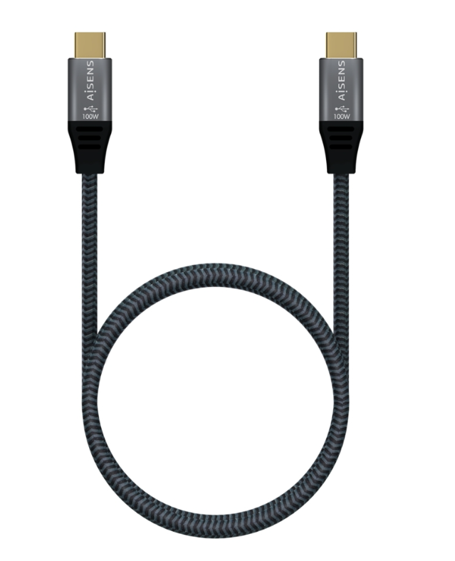 Cable USB C 2.0 Aluminio 5A 100W E-Mark Gris, 1.0M. Mod. A1070671