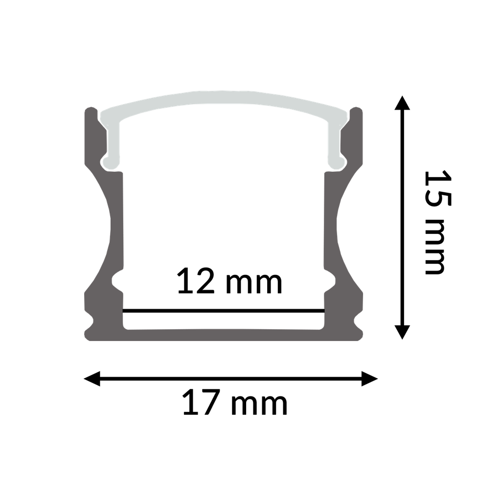 Perfil de Aluminio High - 2 Metros. Mod. LM3721