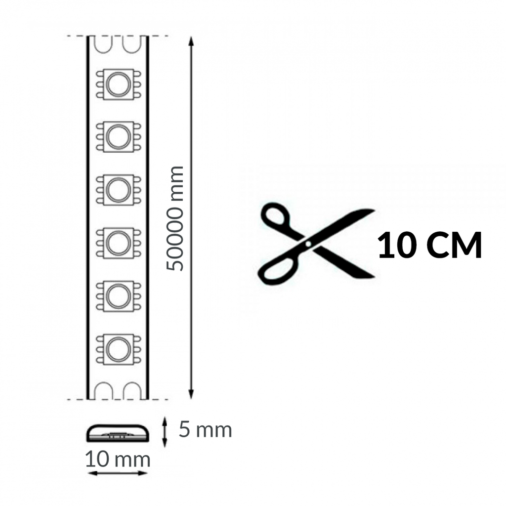 Tira de Led 220V Cob Point 14W/m Ip67 6000K. Mod. GA2685