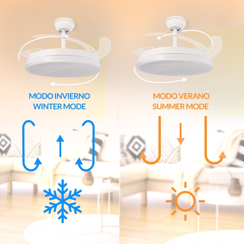 Ventilador de Techo Led White Olga Plus App ø107 Cm. Mod. LM8867