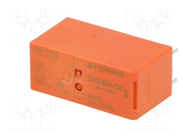 Relé electromagnético SPDT 48VDC 1cto 16A. Mod. RT314048