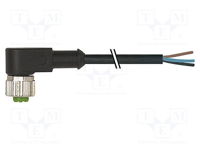 [7000123416140500] Cable de conexión M12 5m 4 PIN 90º 250VCA 4A. Mod. 7000-12341-6140500