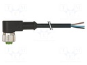 Cable de conexión M12 5m 4 PIN 90º 250VCA 4A. Mod. 7000-12341-6140500