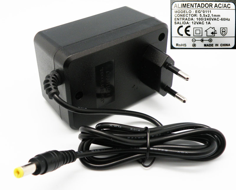 [0111ELG] Alimentador Alterna AC/AC, 12V 1A. Mod. ALM087