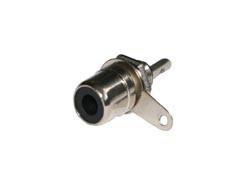 [0114AVA] Conector hembra RCA. Fijación a rosca. Negro. Mod. 0114