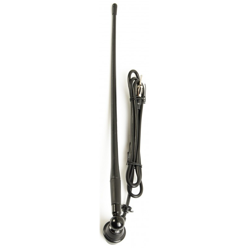 [03673500CAL] Antena Techo Varilla Goma Cromo Negro