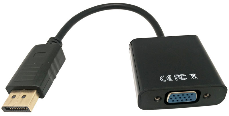 [AD0002BK] Adaptador Displayport Macho a VGA hembra 0.25m. Mod. 0582