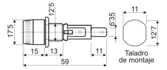 Portafusible cierre a rosca 6x32 10A. Mod. PF006