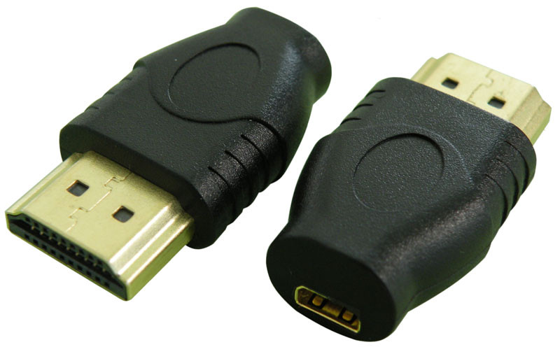 [0821ELG] Adaptador HDMI MICRO HEMBRA a HDMI A MACHO, DORADO. Mod. 0821