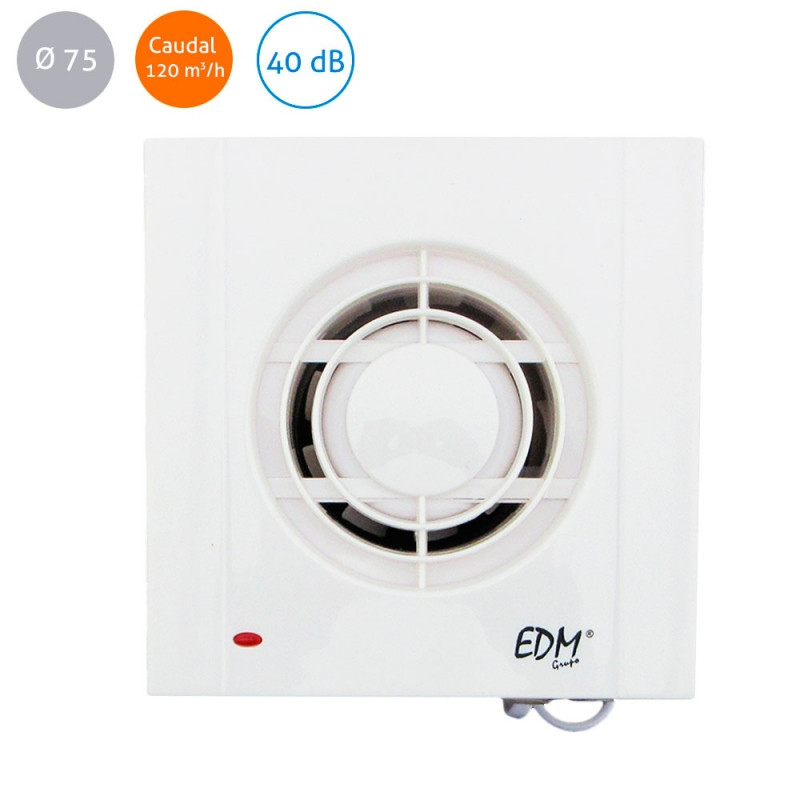 Extractor de baño Ø75 13W 120m3. Mod. ASCVW075BR