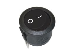 [0946AVA] Interruptor unipolar redondo 6A./250V. Negro 11478I. Mod. 3614