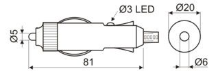 [10209FPEDH] Conector enchufable a base encendedor eléctrico automóvil 12V - 24V Electro DH. Con fusible. Mod. 10.209/F/P