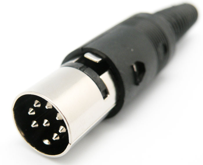 CONECTOR DIN MACHO AEREO, 8P. Mod. 1042