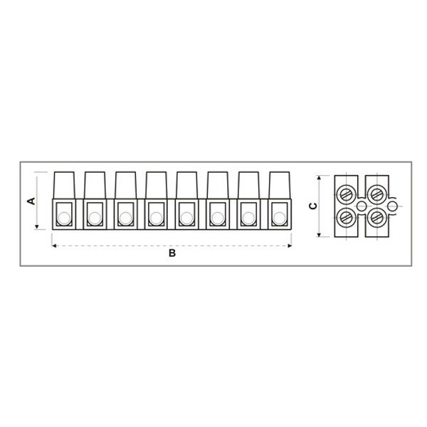 [1077715EDH] Regleta blanca conexión eléctrica 1.5 mm2 Electro DH. Mod. 10.777/1.5