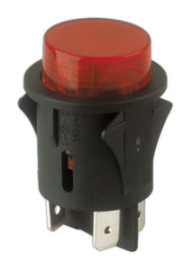 Interruptor empotrable a pulsador luminoso 10(4)A/ 250V. Mod. 11.479.IL/N/R
