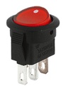 Interruptor redondo luminoso empotrable basculante rojo 250V 6A. Mod. 0946L
