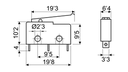 Microinterruptor palanca gancho 19'3 mm terminales soldables. Mod. 2656