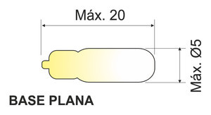 Lamparita de filamento (Base plana) 12V 0.1A Mod. 12.370/12/0.1