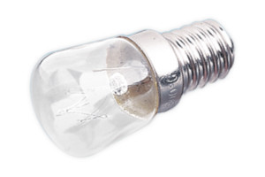 Bombilla para hornos a rosca conexión E14 230 V 15 W 300 ºC 35603. Mod. 12.630/15