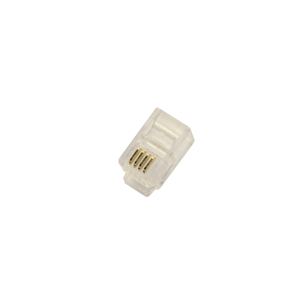 [12904PAVA] Conector telefónico modular macho RJ9 (4P4C). Mod. 1290/4P
