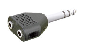 [1099ELG] Adaptador estéreo 6.35 mm a doble hembra estéreo 3.5 mm. Mod. 13410