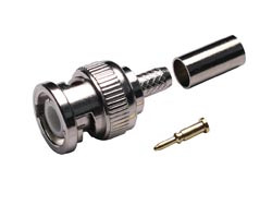 Conector BNC Crimp casquillo suelto RG-58. Pin dorado. Mod. CON401
