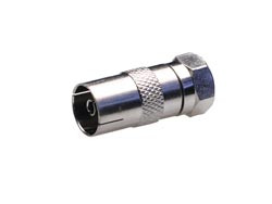 [1498AVA] Conector Adaptador F Macho - Hembra TV. Mod. TV7000043
