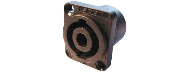 Conector hembra chasis speakon 4 contactos cuadrado. Mod. 3519CON643