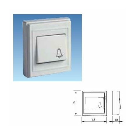 [1603PAS] Pulsador campana superficie 6A 250V blanco. Solera. Mod. 1603