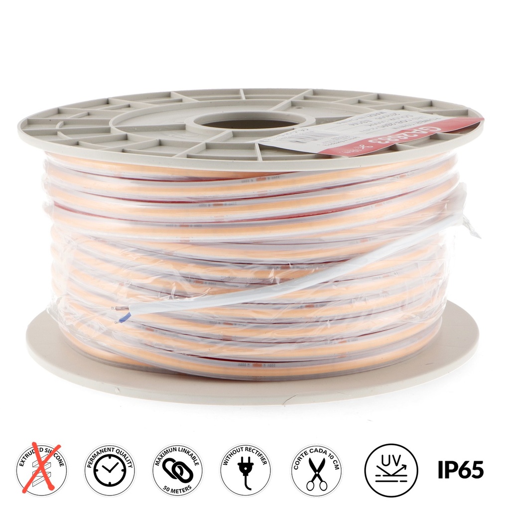 [GA2683] Tira de Led 220V Cob Point 10W/m Ip65 - Metro 3000K. Mod. GA2683