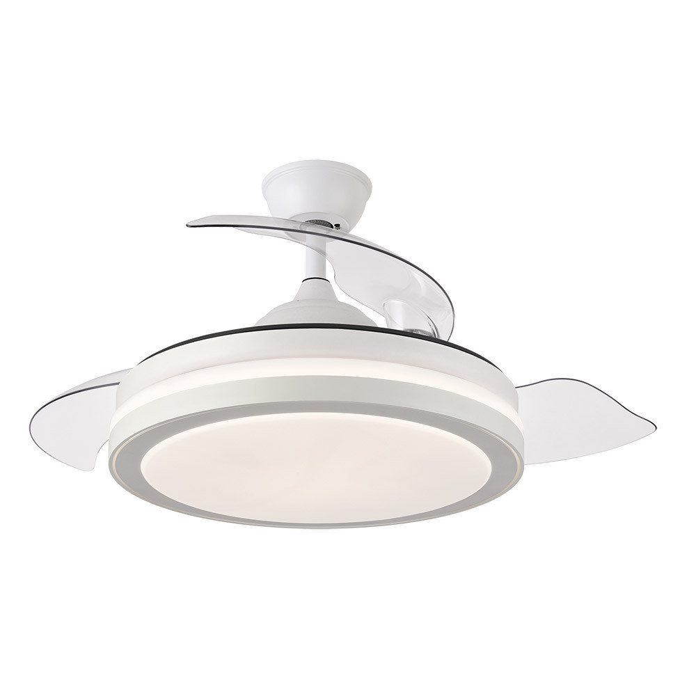 [184791401FAB] Ventilador techo blanco aspas retráctil 72W MOTOR DC CCT Esparta. Mod. 184791401