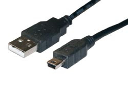 Conexión USB Macho A - mini USB 5p. Macho B. 1.8 metros. Mod. CXU101218